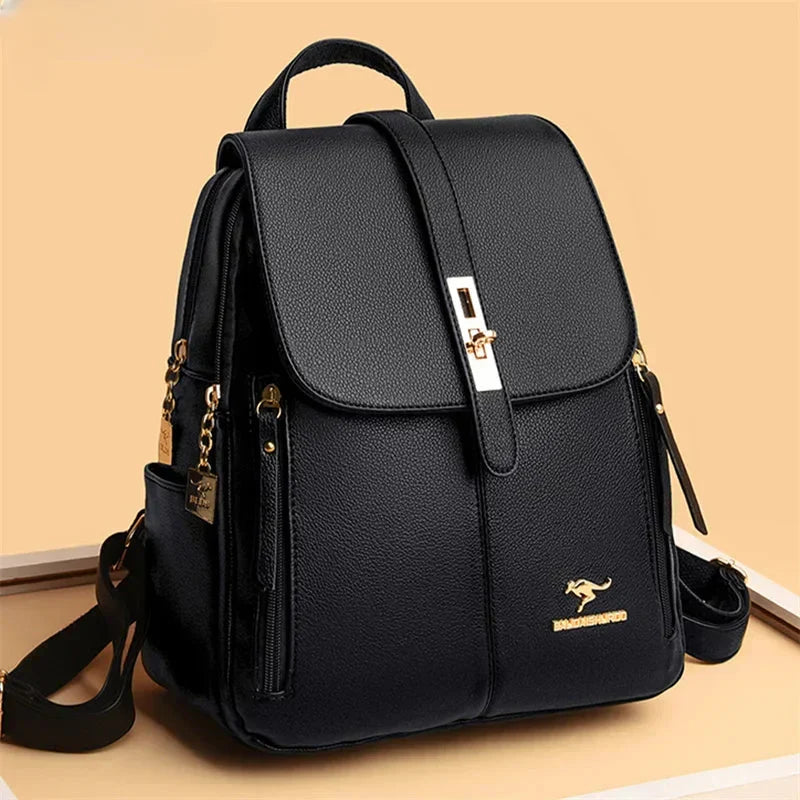 Sac à Dos Cuir Femme Fermeture à Verrou