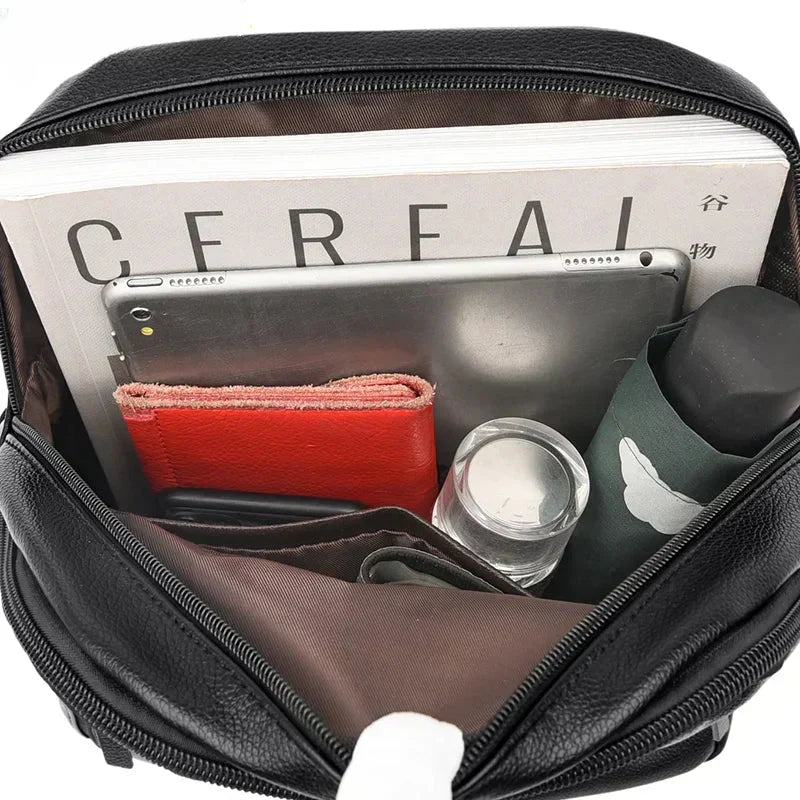 Sac à dos en cuir femme avec fermeture à verrou
