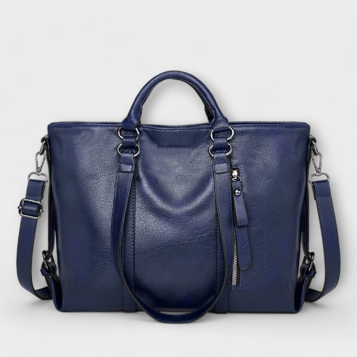 Sac Cabas en Cuir Femme Grand Format - Bleu