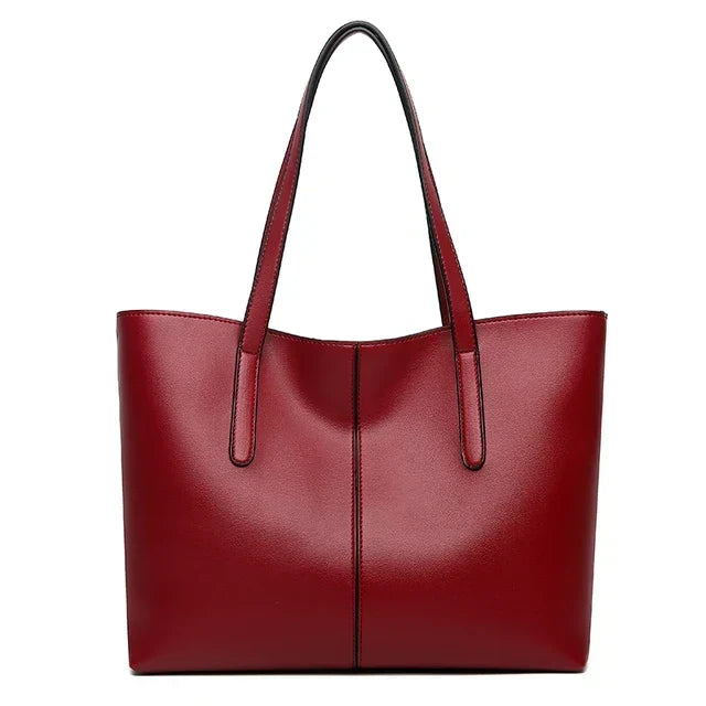 Sac Cabas Femme Simili Cuir Grand Format - Rouge