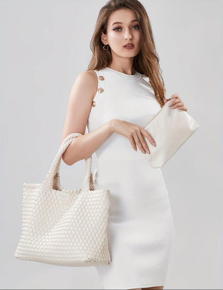 Sac Cabas Femme Tressé Effet Cuir