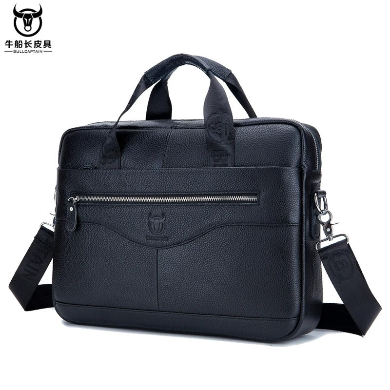Sacoche homme avec poche extérieure pour ordinateur portable - Noir