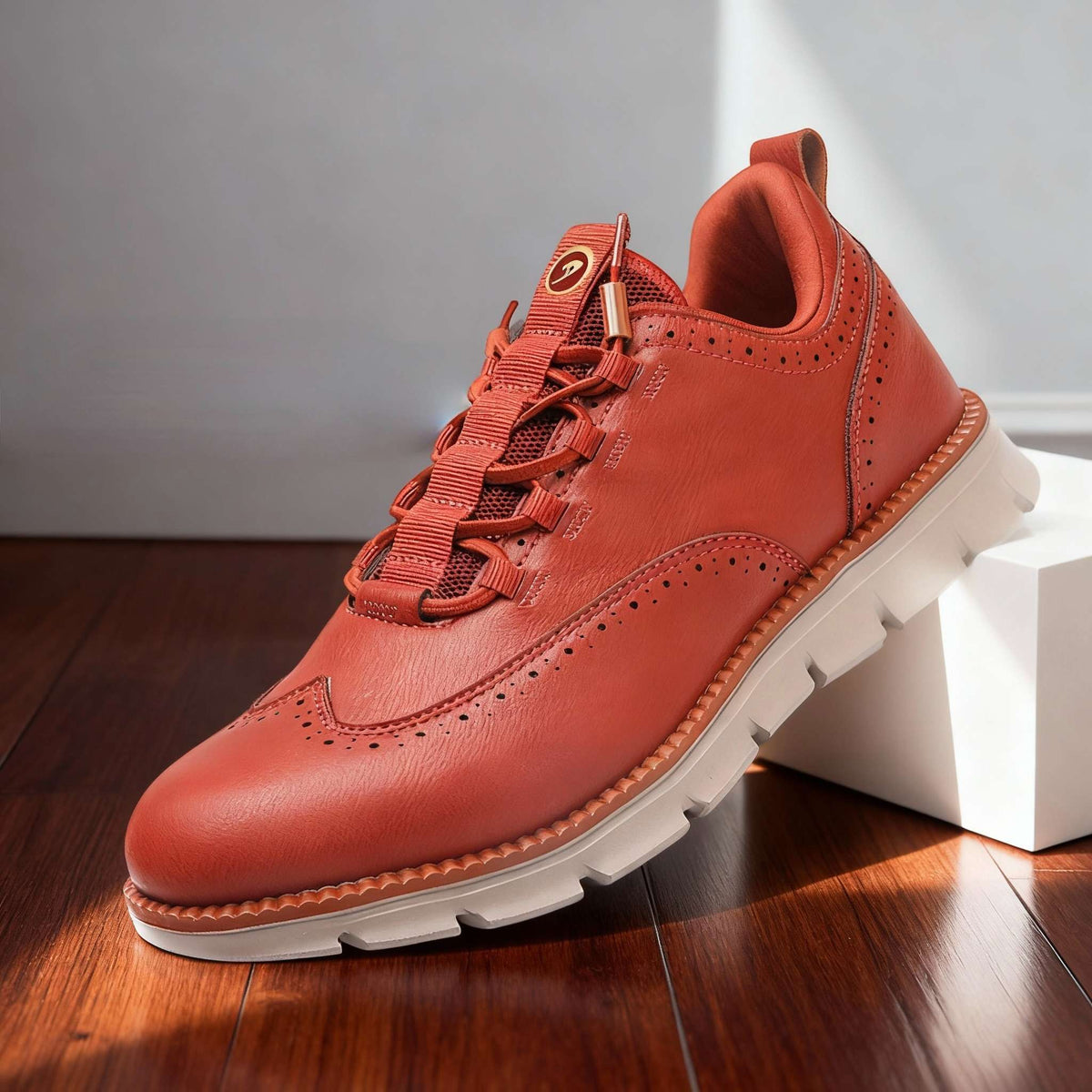 Sneakers Brogue Homme Confort Semelle Flexible - Terracotta