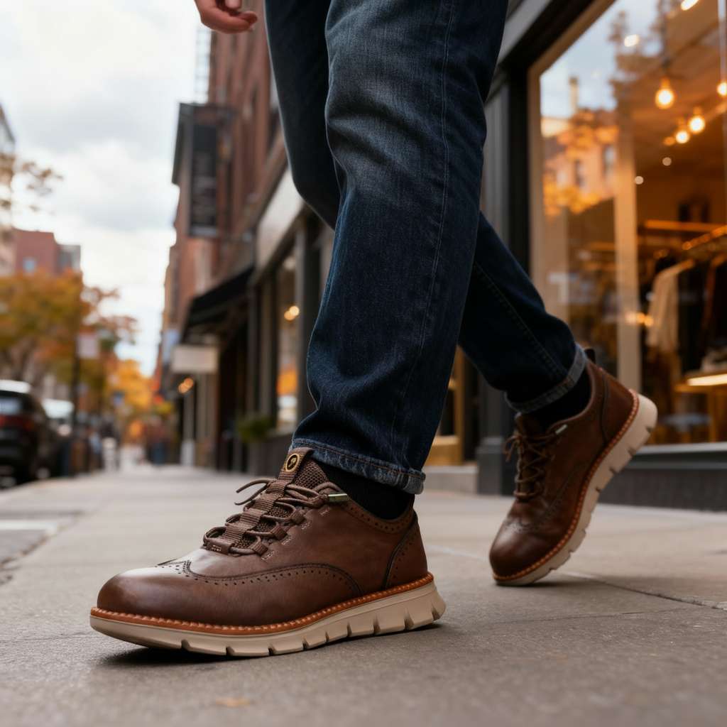 Sneakers Brogue Homme Confort Semelle Flexible