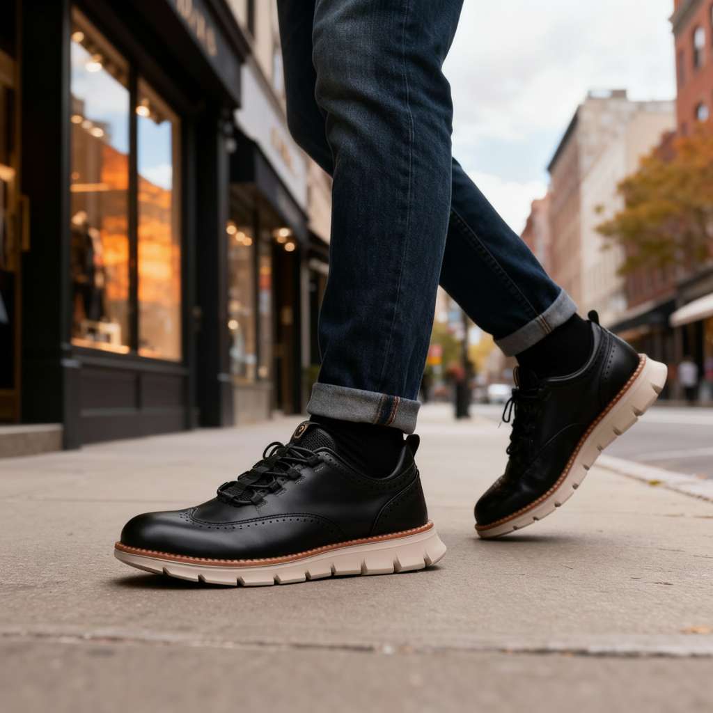 Sneakers Brogue Homme Confort Semelle Flexible