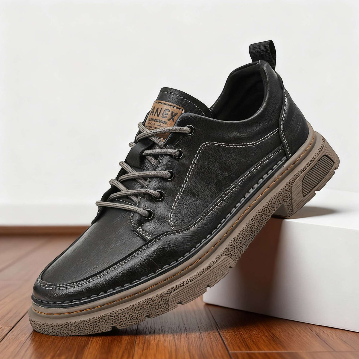 Sneakers en cuir homme semelle amortissante