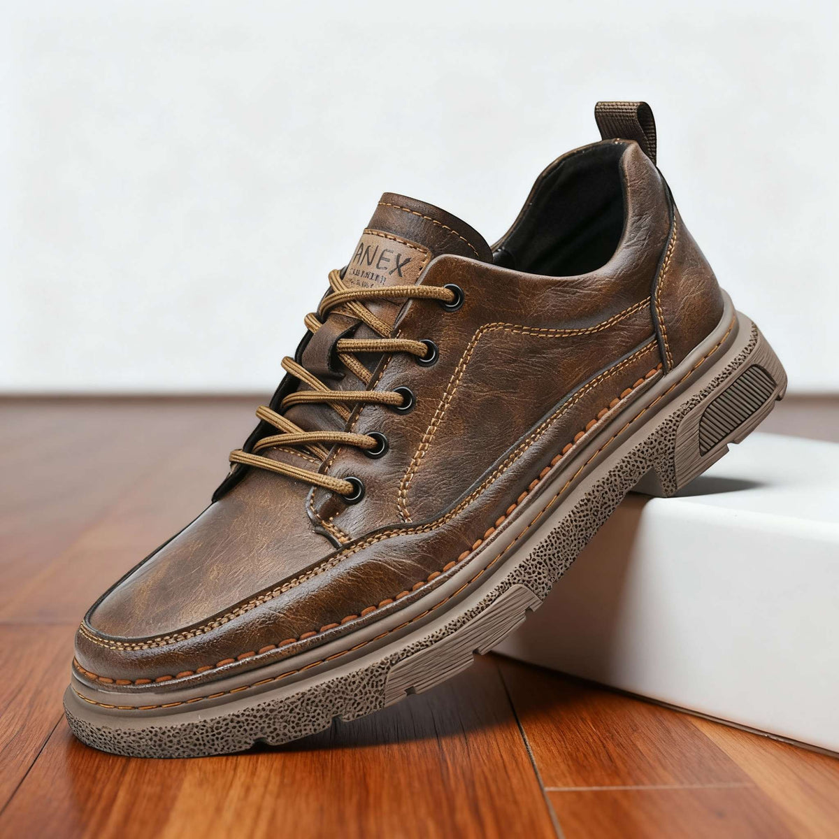 Sneakers en cuir homme semelle amortissante