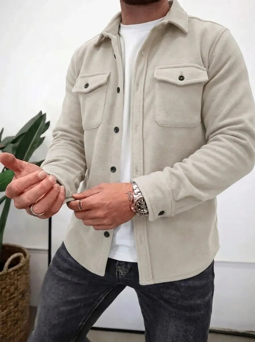 Surchemise homme coupe ajustée toutes saisons - Crème