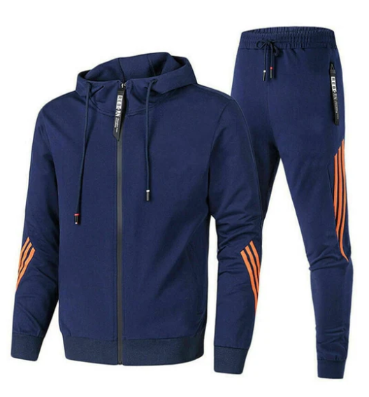 Survêtement sport homme à capuche zippé - Bleu Marine