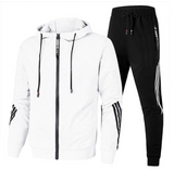 Survêtement sport homme à capuche zippé - Blanc