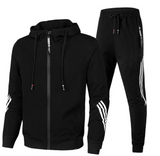 Survêtement sport homme à capuche zippé - Noir