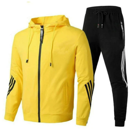 Survêtement sport homme à capuche zippé - Jaune