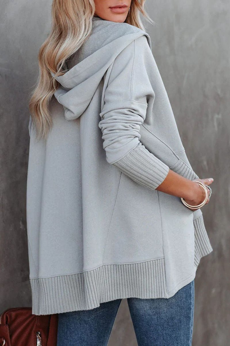 Sweat à Capuche Henley Oversize Femme