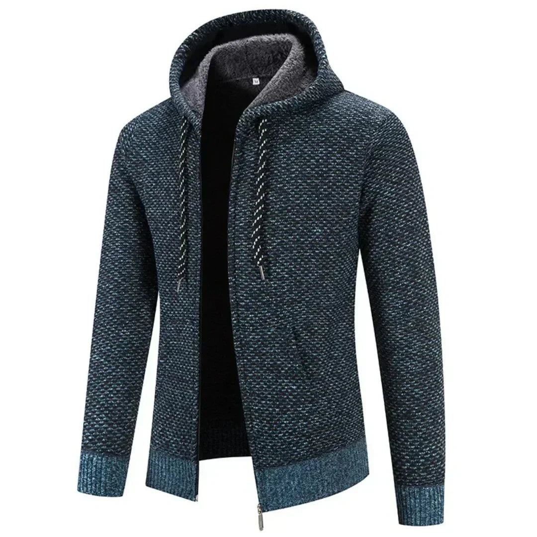 Sweat à capuche homme en coton avec cordon de serrage ajustable - Bleu