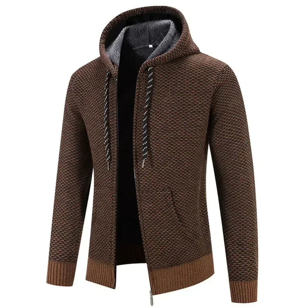 Sweat à capuche homme en coton avec cordon de serrage ajustable - Marron