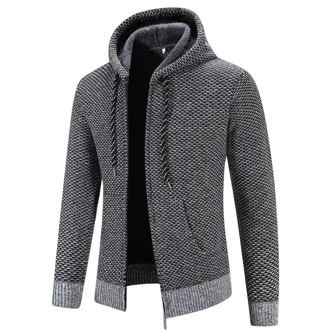 Sweat à capuche homme en coton avec cordon de serrage ajustable - Gris