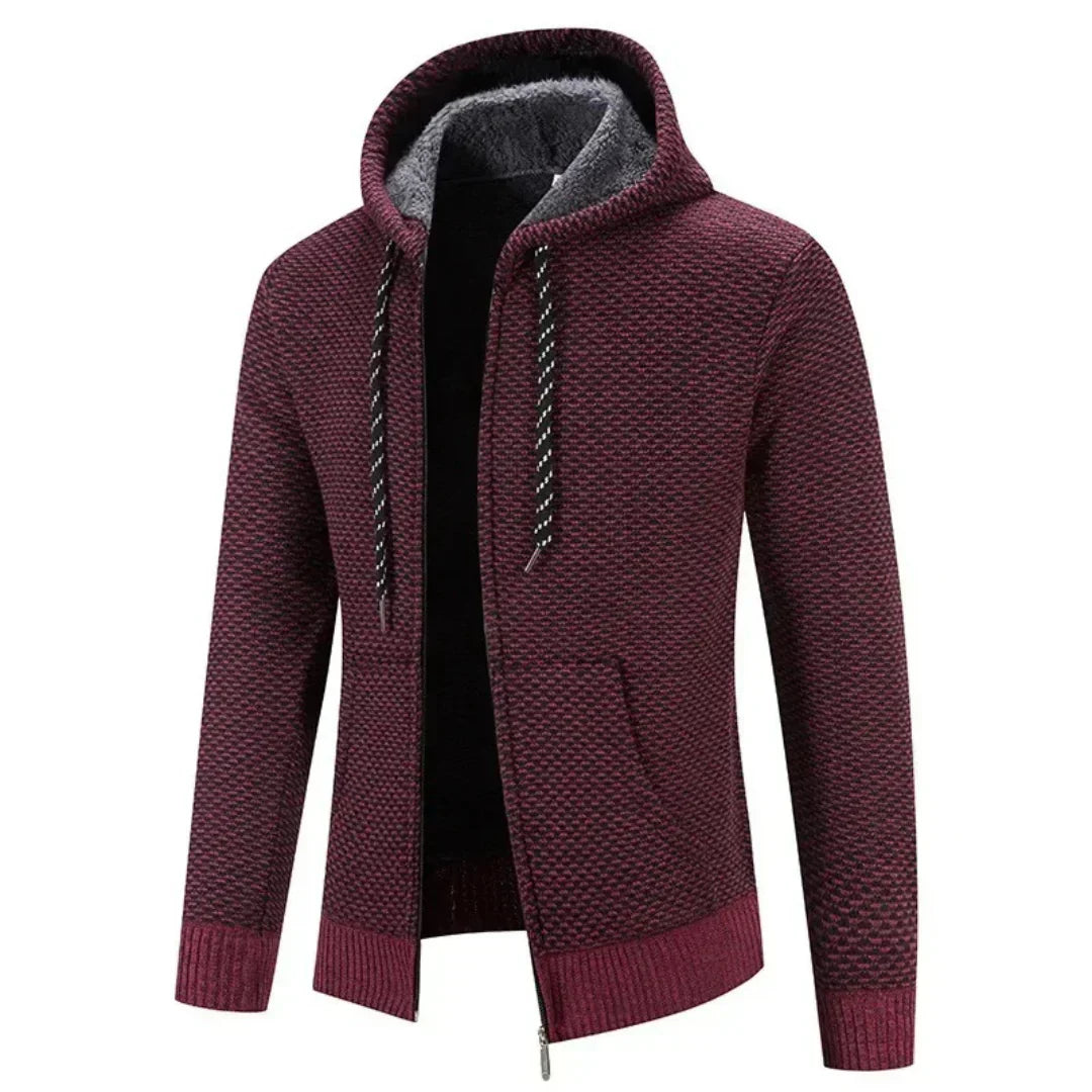 Sweat à capuche homme en coton avec cordon de serrage ajustable - Rouge