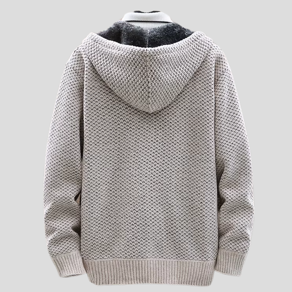 Sweat à capuche zippé en maille à doublure polaire