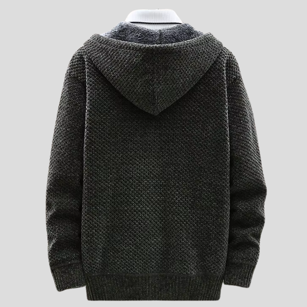 Sweat à capuche zippé en maille à doublure polaire