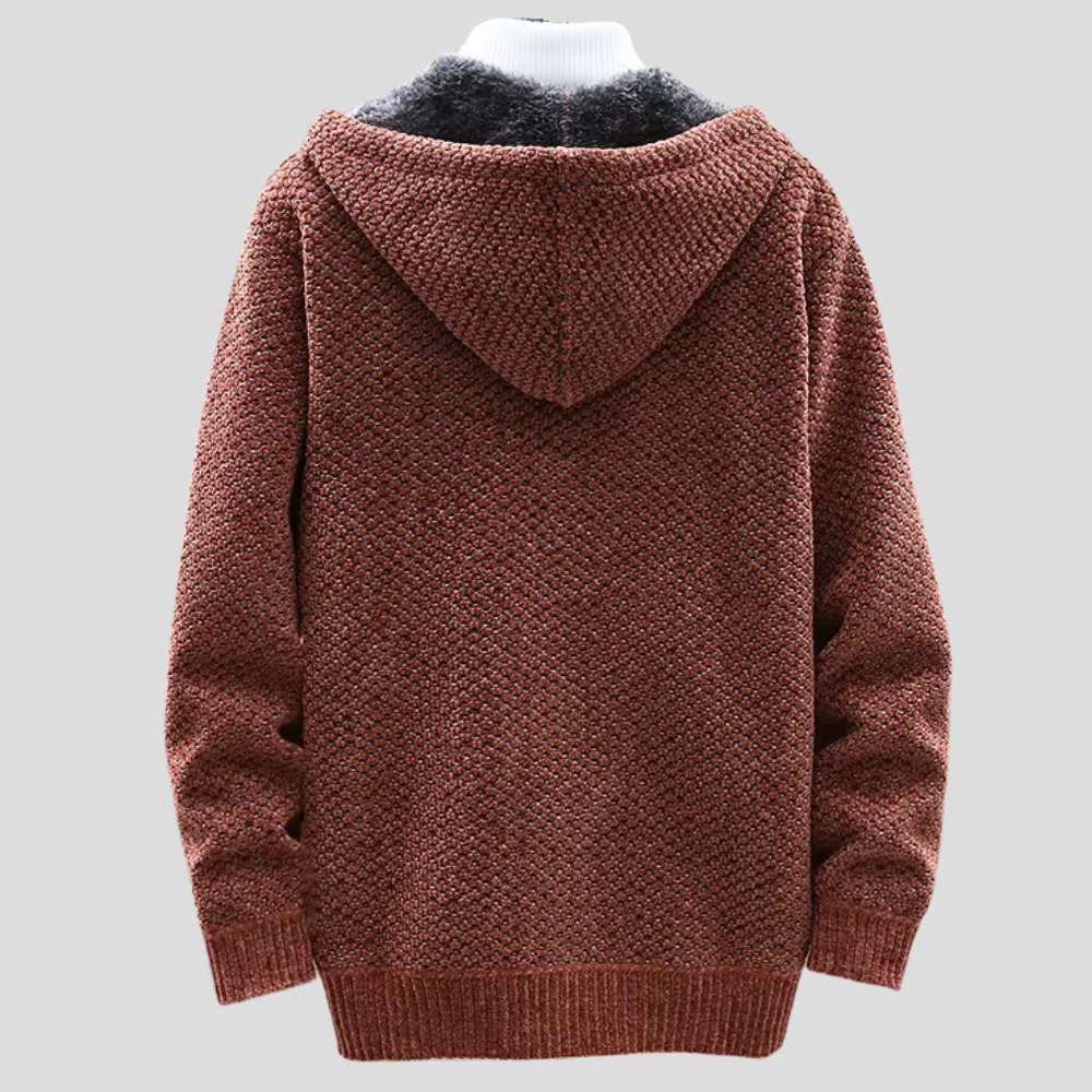 Sweat à capuche zippé en maille à doublure polaire