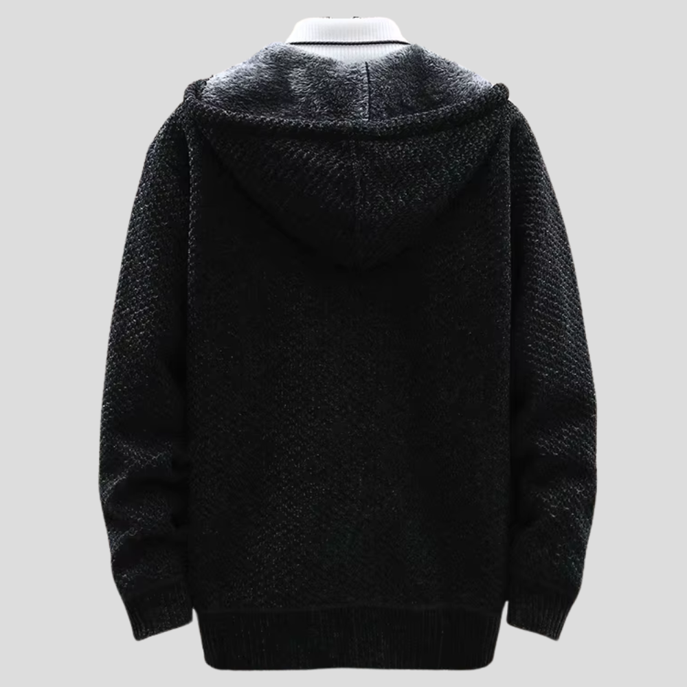 Sweat à capuche zippé en maille à doublure polaire
