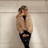 Trench court croisé femme coupe vintage