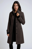 Trench femme col montant long - Gris Foncé