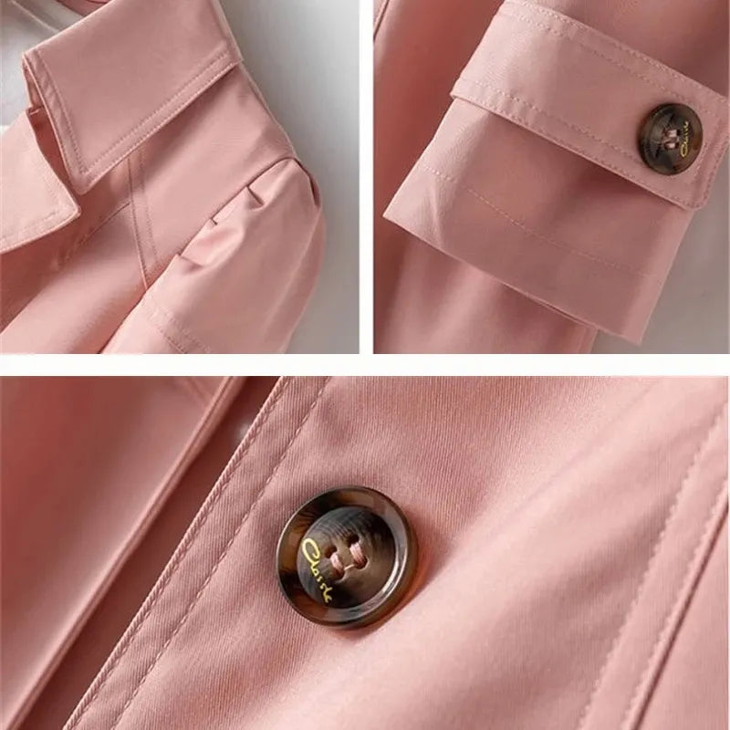 Trench Femme Court Déperlant Col Chemise