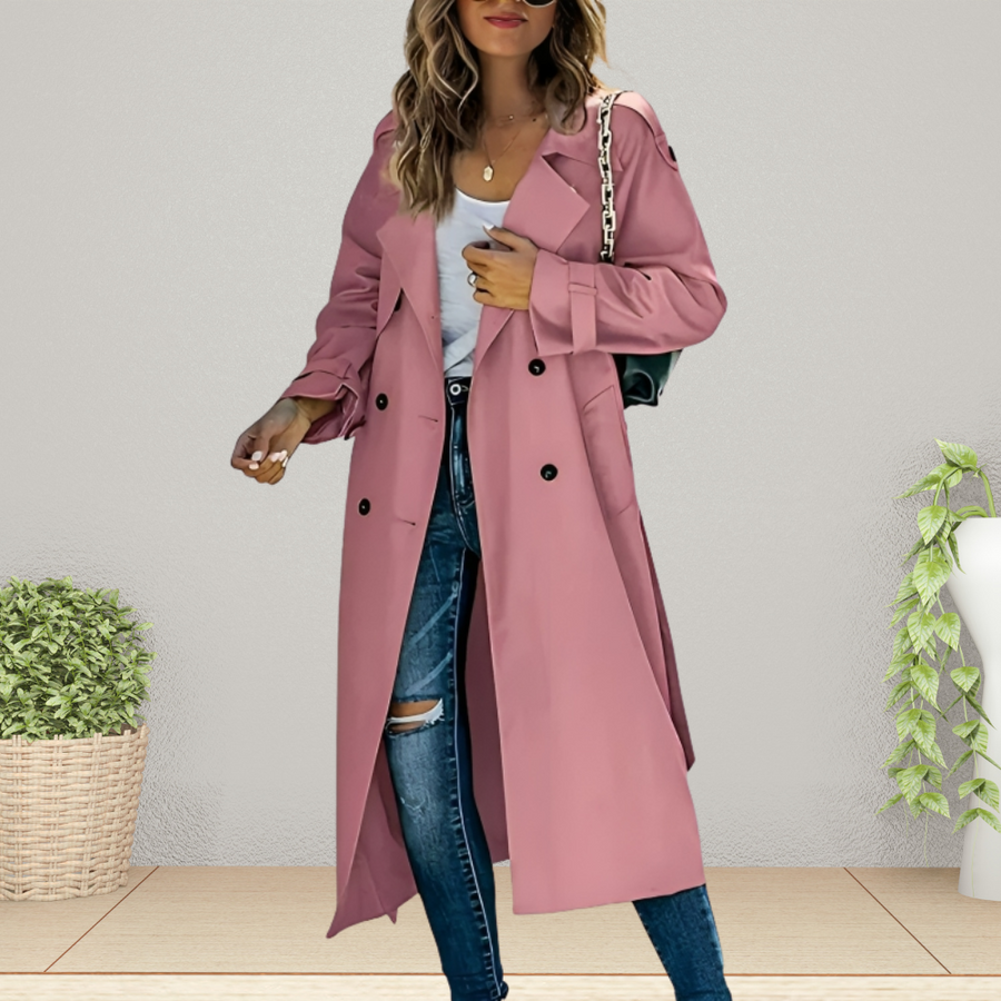 Trench Femme Croisé Col Cranté Long