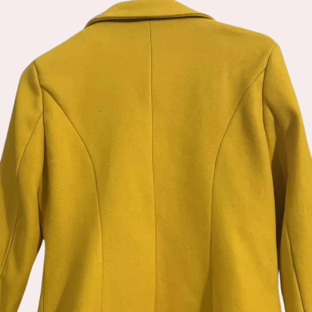 Trench femme en laine croisé cintré long