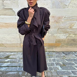 Trench femme long ceinturé coupe vintage