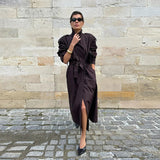 Trench femme long ceinturé coupe vintage