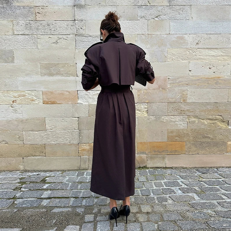 Trench femme long ceinturé coupe vintage