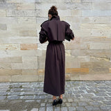 Trench femme long ceinturé coupe vintage