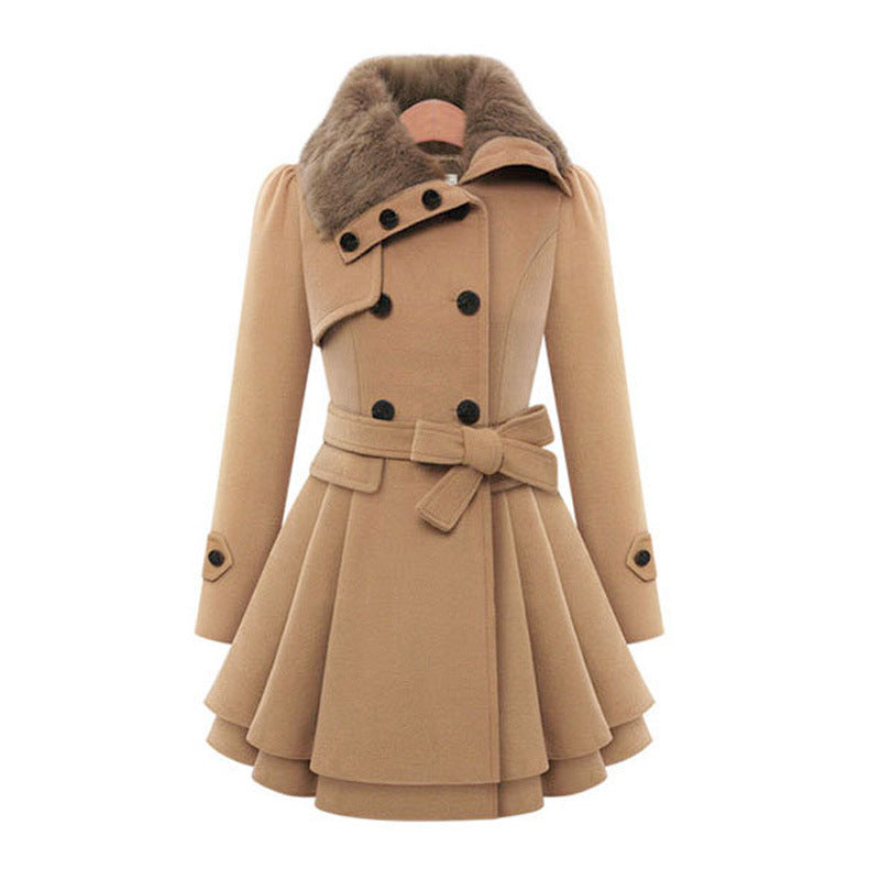 Odette - Trench Ceinturé Fausse Fourrure