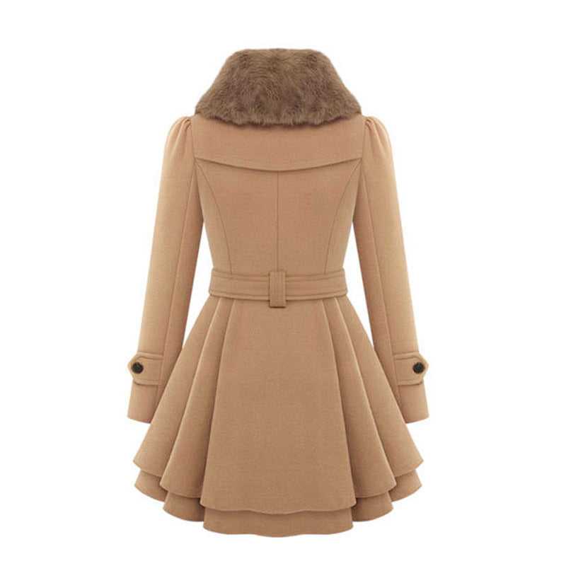 Odette - Trench Ceinturé Fausse Fourrure