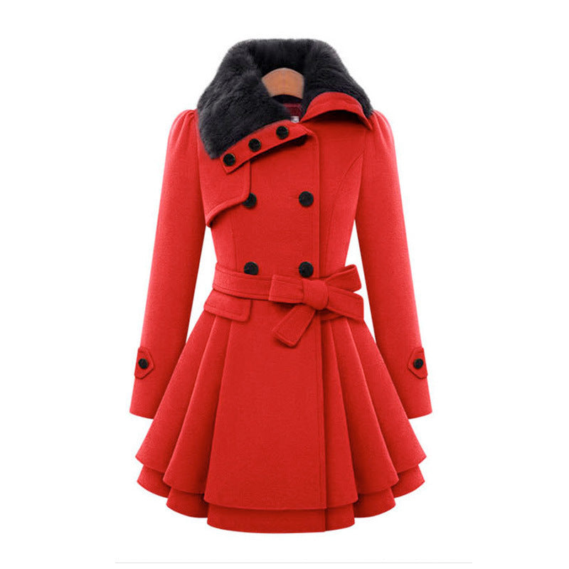 Odette - Trench Ceinturé Fausse Fourrure