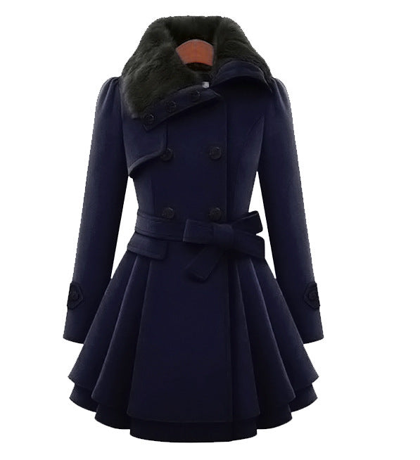 Odette - Trench Ceinturé Fausse Fourrure