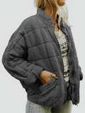Veste bomber matelassée oversize femme avec zip et poches