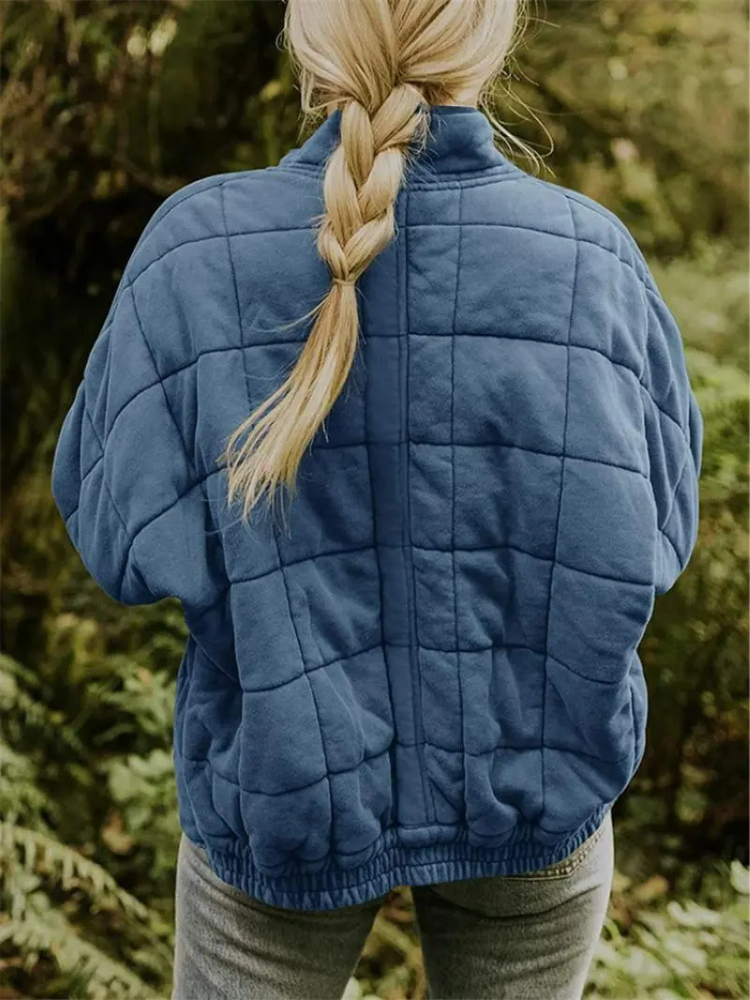 Veste bomber matelassée oversize femme avec zip et poches