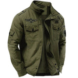 Veste Cargo Militaire Homme Col Montant en Coton