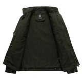 Veste Cargo Militaire Homme Col Montant en Coton