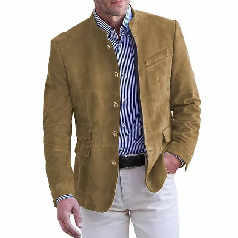 Veste Col Montant Homme Légère Ajustée Boutonnée