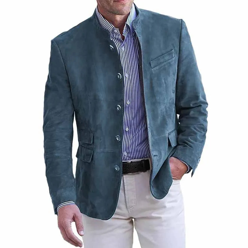Veste col montant homme légère ajustée - Seeblau