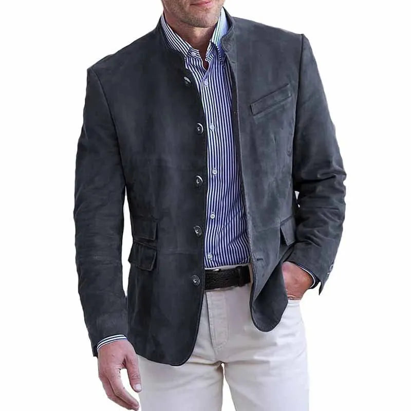 Veste col montant homme légère ajustée - Gris