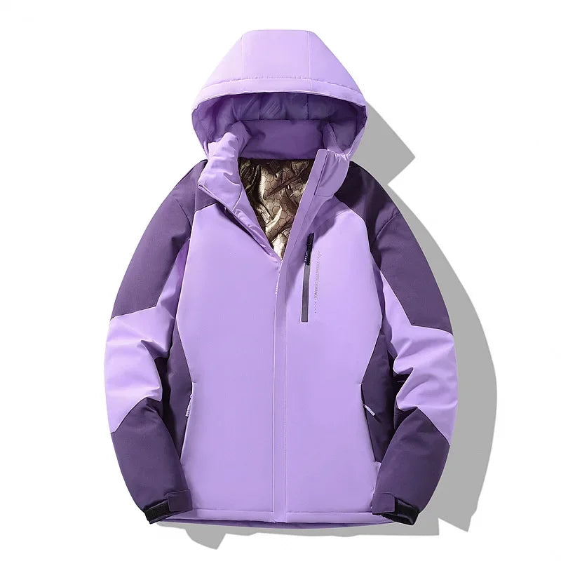 Veste de ski femme color block manches longues - Violet