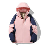 Veste de ski femme color block manches longues - Rose
