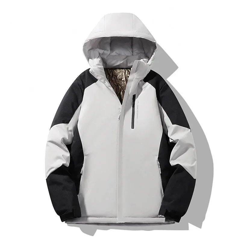 Veste de ski femme color block manches longues - White/Black