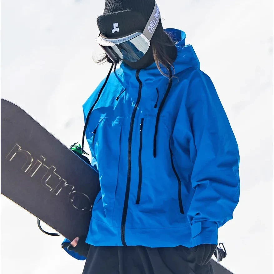 Veste de ski imperméable femme matelassée coupe-vent