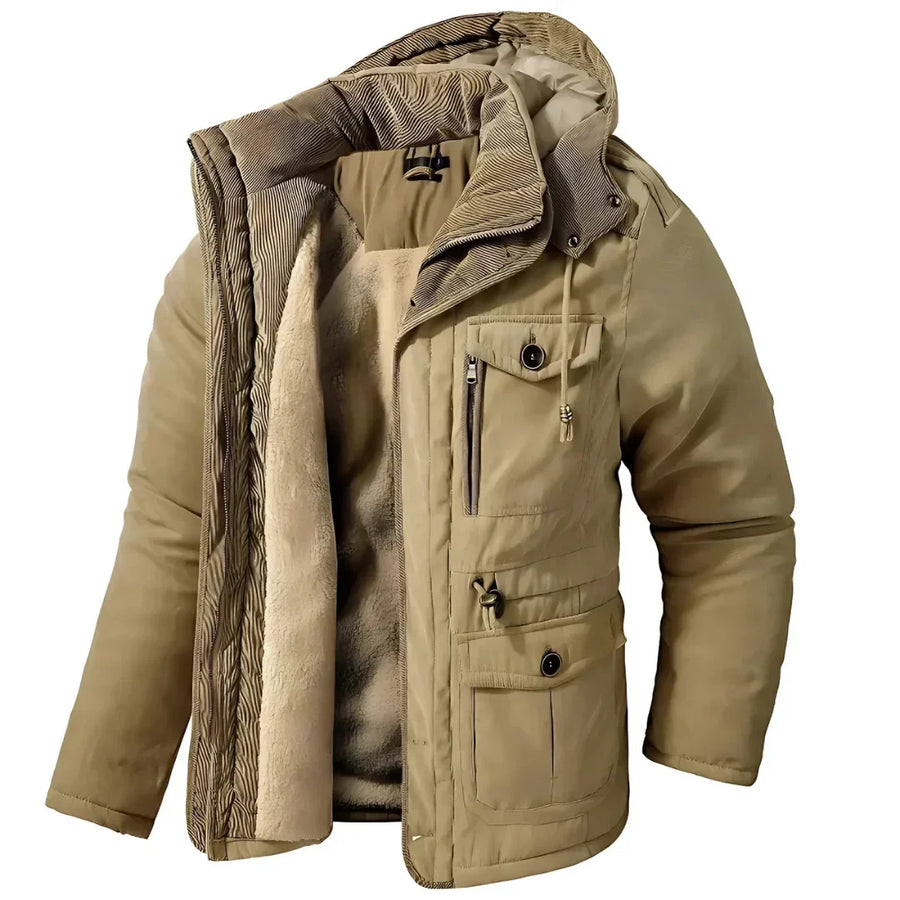 Veste d'Hiver Imperméable et Coupe-Vent à Capuche Amovible